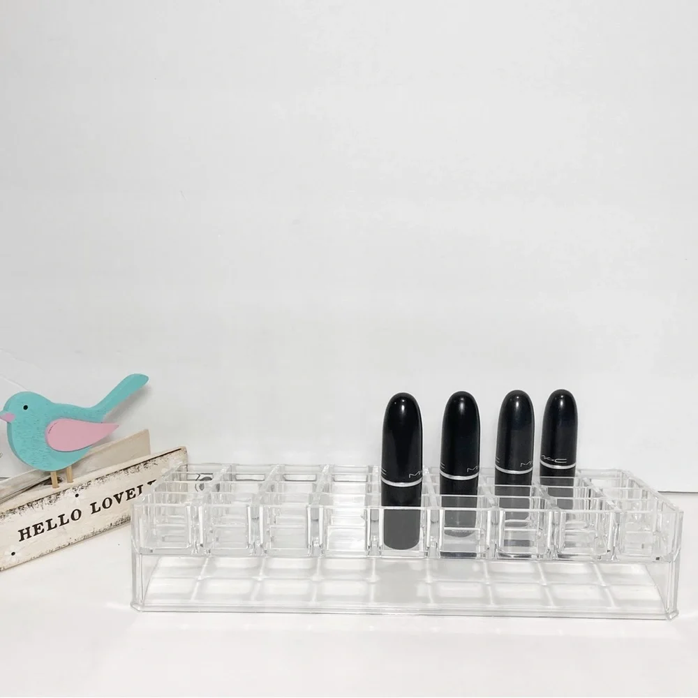 Bino Acrylic Lipstick Organizer Tiered Holds 36 Lipsticks Clear NEW